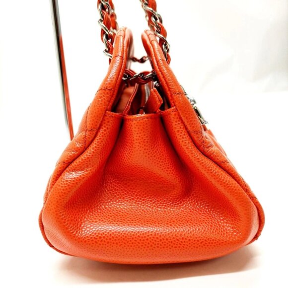 Chanel Shoulder Bag Orange CaviarSkin 926-083025 - Picture 3 of 13